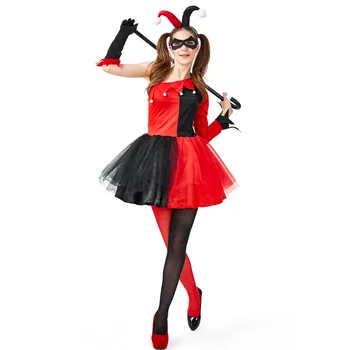 Femei Costum De Clovn Dress Adult De Sex Feminin De Halloween Petrecere De Lux Războinic Costume Cosplay 0