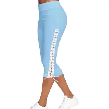 Femei Pantaloni de Yoga Dantelă Partea de Sus a Gol pe Fundul Talie Mare de Femei Subțire de Fitness Sport Capri Pantaloni Plus Dimensiune pantaloni de mujer