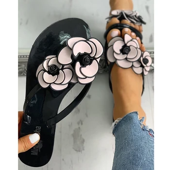 Femei Papuci Floare de Model Platforma Toc Plat Peep Toe Slide-uri de Exterior si de Interior, Plajă, Agrement Doamnă Frumoasă Pantofi zapatos de mujer