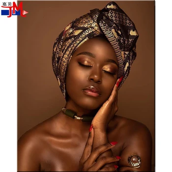 Femeie africană DIY Diamant Pictura Portret de Frumusețe 5D Diamond Stitch Kit Mozaic de Diamante broderie Plină Pătrat Rotund Decor Acasă