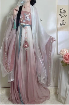 Femeile Hanfu Rochie Chineză Tang Dynasty Broderie Tradițională Hanfu 3 Buc Set Cosplay Costum Rochie De Vara Hanfu Rochie Pentru Femei