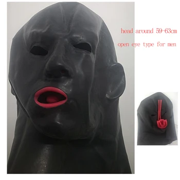 Fierbinte 3D Latex Capota cu 15CM Nas Lung Tub Roșu Dinți Gag de Cauciuc, Masca de Ochi Deschis pentru Femei și Bărbați 1