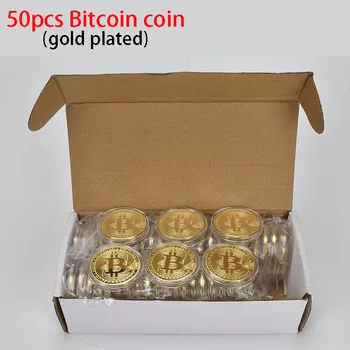 FLC Fierbinte 50pcs/Mulțime de Aur Moneda Bitcoin BTC Pic de Monede de Metal Pentru Suveniruri Monede Non-Cryptocurrency en-Gros de Monede de Aur Decor Acasă