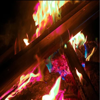 Foc Magie Colorat Flăcări Pulbere De Foc Plicuri Pirotehnice Truc De Magie În Aer Liber Camping Drumetii Instrumente De Supraviețuire 2