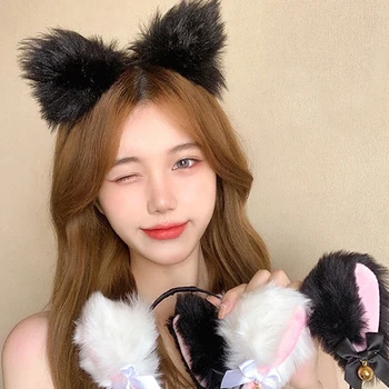 Fox Urechi De Susținere Lolita Păr Frumos Cerc De Fete De Animale De Pluș Petrecere Frizură Anime Cosplay Accesorii De Par Drăguț Pisică De Sex Feminin Ureche