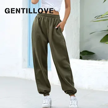 Gentillove Femei Supradimensionate, Pantaloni Largi Harajuku Joggeri Largi Picior Pantaloni Retro Cu Talie Înaltă Coreean Casual Pant Streetwear