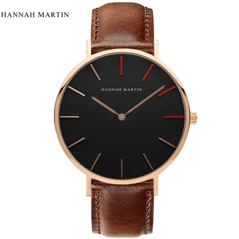 Hannah Martin Brand de Lux Ceasuri Bărbați Femei Neutru Moda Casual Ceas din Piele de Nailon Cuarț Încheietura ceas relogio masculino 2