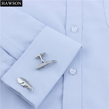 HAWSON Stil la Modă Butoni Elegant Pene Mat cu Rodiu butoni pentru Barbati franceză Tricouri Accesoriu 2