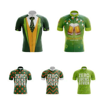 HIRBGOD 2021 pentru St. Patrick ' s Day Bărbați Bicicleta Tricou Verde Anti-Sudoare Maneci Scurte Jersey Ciclism Trifoi Biciclete, Îmbrăcăminte,TYZ510-01