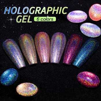 Holografic Gel lac de Unghii 36 Culori Soak Off LED UV Gel de 7.3 ML de Semi Permanent Lac cu Sclipici Super Laser Manichiura Pentru Unghii