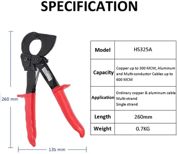 Hs-325a clichet cabl cutter Clichet cablu foarfece de uz casnic de utilitate German design 240 mm2 2