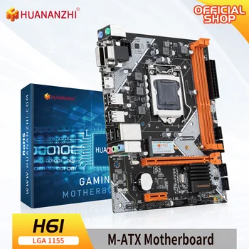 HUANANZHI H61 Placa de baza M-ATX Pentru Intel LGA 1155 Suport i3 i5 i7, DDR3 1333/1600MHz 16GB SATA M. 2 USB2.0 VGA Compatibil HDMI