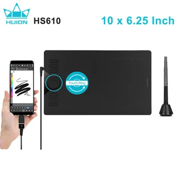 HUION HS610 Grafice Tablete Stilou Digital Comprimat Telefon de Desen Tableta cu Înclinare OTG Baterie-Free, Stylus-ul pentru Android, Windows, macOS