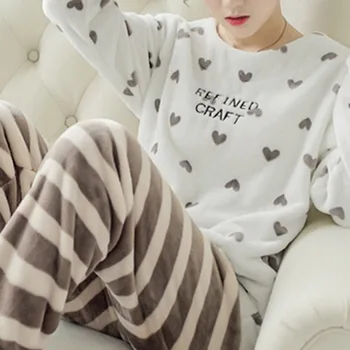 Iarna Pijamale Pentru Femei De Desene Animate Drăguț Coral Catifea Pijama Stil Coreean De Pluș Îngroșat Acasă Pijamale Seturi De Y2k Haine Casual