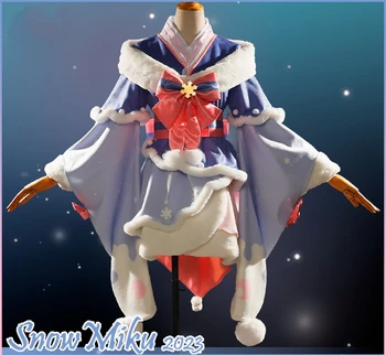 iluzorie Zăpadă miku 2023 Miku Cosplay Costum de iarnă rochie de sex feminin Costum pentru femei