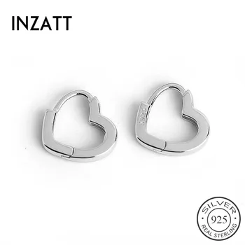 INZATT Real Argint 925 Minimalist Inima Hoop Cercei Pentru Femei de Moda de Petrecere Bijuterii Fine Drăguț Geometrie Accesorii
