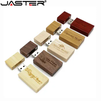 JASTER Gratuit Logo-ul Personalizat din Lemn USB Flash Drive 64GB Lemn Roșu Pen Drive de 32GB Cadou de Nunta Memory Stick 8GB 16GB Arțar Pendrive