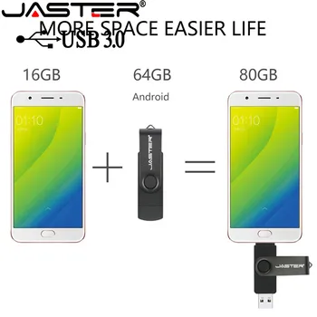 JASTER OTG USB 3.0 Flash Drive pentru Samsung Smartphone și Computer Memory Stick de 64GB 32GB 16GB 128GB Gratuit Adaptor 4
