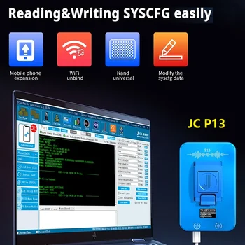 JCID JC P13 Programator PCIE NAND HHD pentru iPhone 6 7 8 X 11 Instrument de Reparații de Mac Addresss Citit Scrie Desface Wifi iPad Violet Ecran