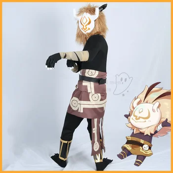 Joc Fierbinte Genshin Impact Hilichurl Costum Cosplay Anime Drăguț Monstru Costum De Halloween Elemente De Recuzită De Bijuterii 1
