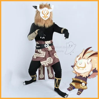Joc Fierbinte Genshin Impact Hilichurl Costum Cosplay Anime Drăguț Monstru Costum De Halloween Elemente De Recuzită De Bijuterii 2