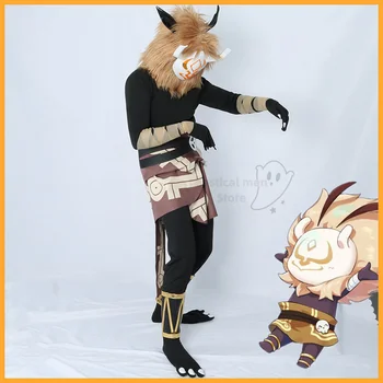 Joc Fierbinte Genshin Impact Hilichurl Costum Cosplay Anime Drăguț Monstru Costum De Halloween Elemente De Recuzită De Bijuterii 3