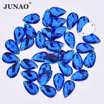 JUNAO 18x25mm Culoare Albastru Inchis Lacrimi Mari Acrilica Cristal Strass Flatback de Cusut Strasuri Aplicatiile Pentru Haine de lucru Manual