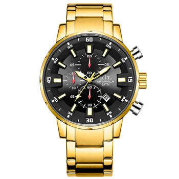 KAT-WACH 3101 Bărbați Ceasuri Simplu Nou rezistent la apa Șase-Parte Trei-Ochi de Om Ceas Bandă de Oțel Calendar Cuarț Sport Bărbați Ceasuri
