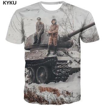 KYKU Brand Tanc T-shirt pentru Bărbați Militar Amuzant tricouri Război T-shirt de Zăpadă 3d Tricou Print Mens Îmbrăcăminte de vară de Moda Slim Topuri