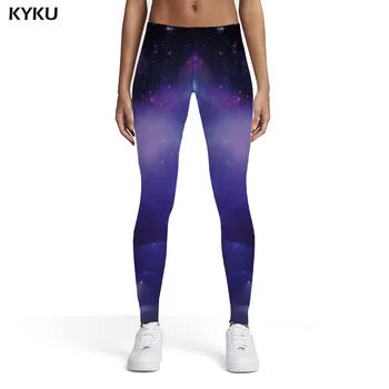 KYKU Galaxy Jambiere Femei Univers Elastic Nebuloasă Imprimate pantaloni Mov Pantaloni Femei Jambiere Pantaloni Fitness de Moda Funky