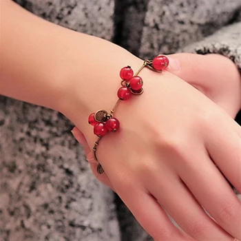 L030 Hot Nou Moda de Epocă Dulce Drăguț Monedă Roșii Cherry Farmecul Brățară de Lanț & Brățară pentru Femei Bijuterii Cadou mujer pulseras