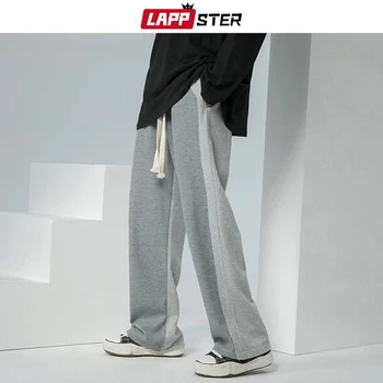 LAPPSTER Y2k Streetwear pantaloni de Trening Mozaic Harajuku 2022 Moda coreeană Negru Joggeri Bumbac Casual Pantaloni de trening Treninguri