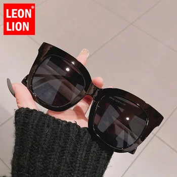 LeonLion 2022 Epocă Supradimensionat ochelari de Soare Femei Gradient Pătrat Ochelari Pentru Femei/Bărbați UV400 Ochelari de Femei-Negru Bej Nuante