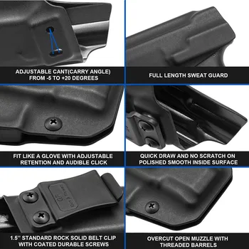 LFT Kydex IWB Interne Toc Pentru CZ P10 C Pistol în Interiorul Centura Dreapta Compact Ascunderea Clip Transporta Ascuns 3