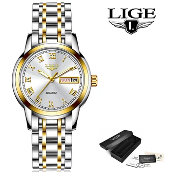 LIGE 2022 Top pentru Femei de Moda Ceas de Lux din Oțel Inoxidabil Cuarț Ceas Doamnelor de Afaceri Cuarț Circulație Relogio Feminino+Cutie 5