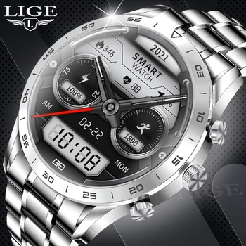 LIGE ECG+PPG Smart Watch Mens 454*454 HD 1.39 inch Bluetooth Apel IP68 rezistent la apa 2021 Nou apel Smartwatch Barbati+Cutie 0