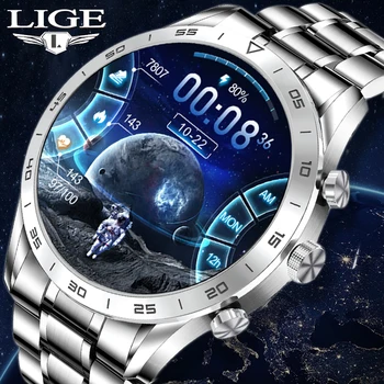 LIGE ECG+PPG Smart Watch Mens 454*454 HD 1.39 inch Bluetooth Apel IP68 rezistent la apa 2021 Nou apel Smartwatch Barbati+Cutie 1