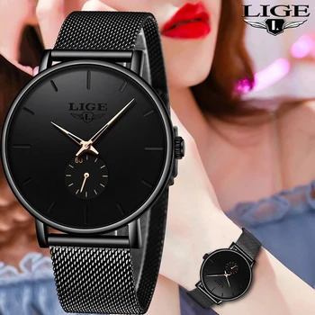 LIGE Femei Ceasuri de Top de Brand de Lux de Moda Casual Ceas Femei Cuarț Ceas rezistent la apa centura de Plasă Doamnelor Ceasuri Doamnelor Ceas 0