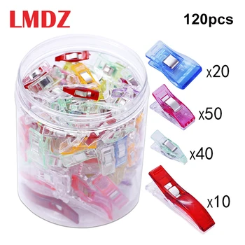 LMDZ 120pcs Colorate de Cusut Ambarcațiuni Quilt Obligatoriu Cleme de Plastic Cleme Pack Pentru Cusut Mozaic Meserii DIY Amestecat Dimensiune Clipuri 0