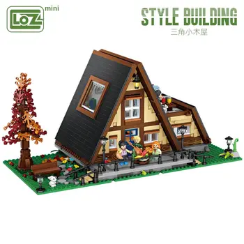 loz blocuri triunghi cabina mini mici particule asamblarea puzzle jucărie introducerea ornamente pentru adulți 0