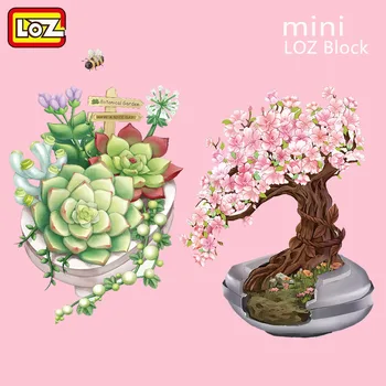 LOZ Mini Veșnică Flori de Cireș Blocuri Sakura Plante Suculente de Asamblare Ghiveci Model Cărămizi Jucarii Pentru Decor