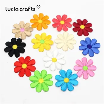 Lucia Meserii 24-5pcs Colorate Flori Brodate Patch-uri de Fier-pe DIY Aplicatiile Tesatura de Îmbrăcăminte Insigna Accesorii L0611