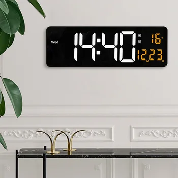 Luminos Ceas de Perete Digital cu Alarma Detalii Zvon Temperatura Data Calendar Ceas de Masa Electronice LED Ceas Decor cu Plug