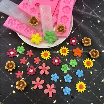 Mai multe Tipuri de Floarea Soarelui Daisy Matrite Pentru Ciocolata Fondant Tort de Decorare Bucătărie de Copt din Silicon Mucegai DIY Rășină Formă de Artă