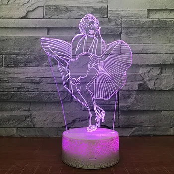 Marilyn Monroe LED RGB Lumina de Noapte În 7 Culori Schimbare lampa de Birou 278 Figura de Acțiune PVC Jucarii Copii Brinquedos Cadou de Crăciun