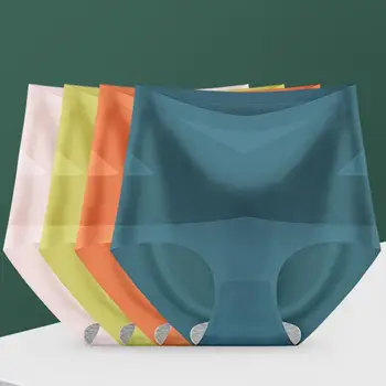 Matase de gheață Chilotei fără Sudură de Înaltă Talie Abdomen Plat pentru Femei Chilotei Modelarea Corpului Pantaloni 3D Hip Lift Slip Interior Purta Fierbinte de Vânzare 5