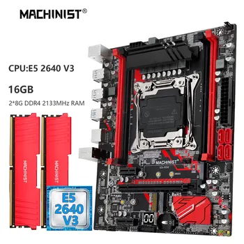 MAȘINIST RS9 Placa de baza Combo Kit Xeon E5 2640 V3 CPU LGA 2011-3 DDR4 2*8GB 2133 mhz Memorie RAM NVME M. 2 WiFi Patru Canale RS9
