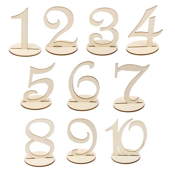MDF Forma de Lemn de 10 cm Numerele de Masă de Bază de Bază de Nunta, Petrecere de Aniversare franceză Masă de Lemn Numere de la 1 la 10 Petrecerea de Nunta Decor