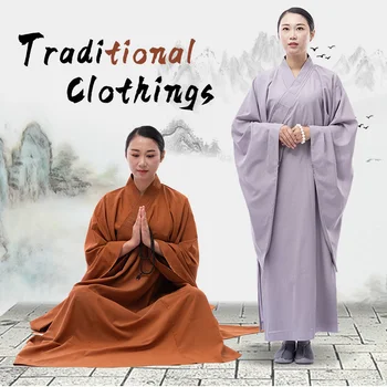 Meditația Zen Shaolin Hanfu Orientală Tradițională Chineză Costum De Călugăr Budist Haine De Călugăr Halat De Taoism Tibetan Haine