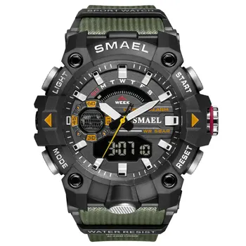 Mens Militare Ceasuri Sport 2022 Noi e SMAEL Brand Ceas Rezistent la socuri rezistent la apa 50M Led Digital Analog Cuarț Ceasuri de mana 4